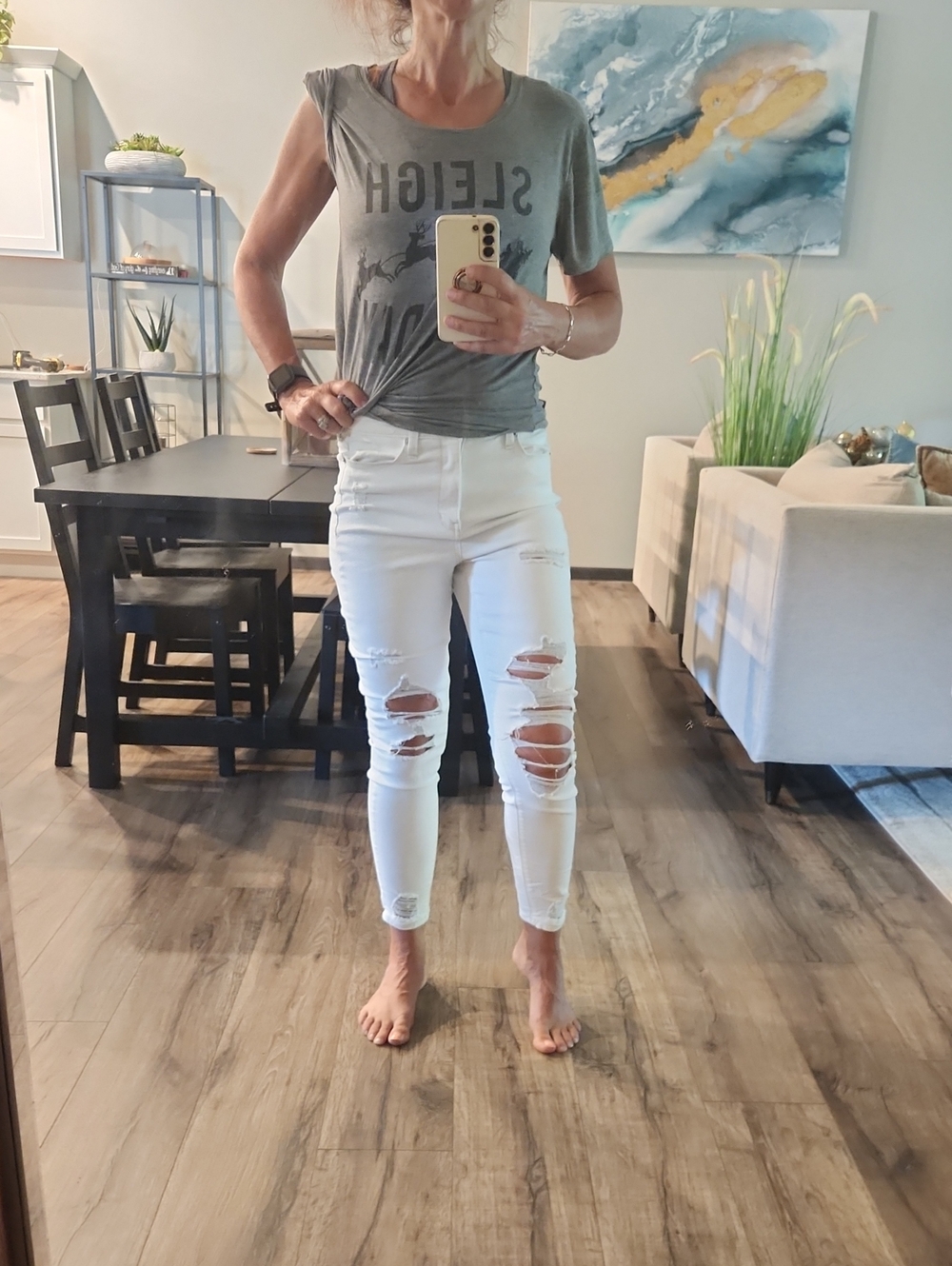 Mudd White Ripped Skinny Jeans for Women